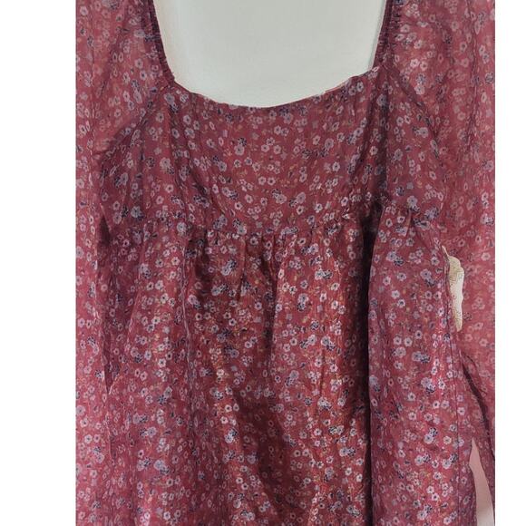 Altar'd State Dress Womens Small Janey Dress Puff Sleeves Whimsical Boho NWT - Picture 5 of 11